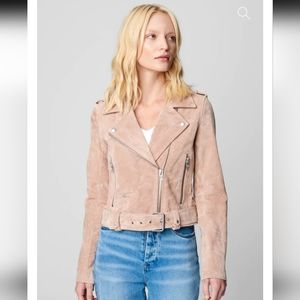 BLANKNYC Medium Beige Off White Leather Moto Biker High Altitude Jacket